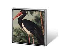 STORK On Black Square Badge Cute Brooch Pins Button Badges for Backpack Jackets Hats Decor
