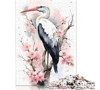 Stork Watercolor Puzzles 500 Pieces Wooden Puzzles Puzzle for Adults Brain Teaser Puzzles For Adults 500pcs (52x38cm)