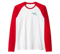 Stork Yellow Blue Logo on Chest Raglan Baseball Tee