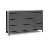 Storkcraft Alpine 6 Drawer Double Dresser (Gray) - GREENGUARD Gold Certified, Dresser For Nursery, 6 Drawer Dresser, Kids Dresser, Nursery Dresser Drawer Organizer, Chest of Drawers