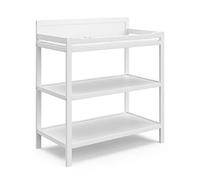 Storkcraft Alpine Changing Mat (White) - Greenguard Gold Certified Nursery Changing Mat - Includes Waterproof Changing Mat, 2 Shelves for Nursery Storage and Organization