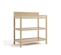 Storkcraft Alpine Changing Table (Driftwood) - Includes Water Resistant Changing Mat with Safety Strap, 2 Open Shelves for Storage