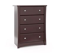 Storkcraft Crescent 4 Drawer Chest (Espresso) - GREENGUARD Gold Certified, Dresser for Nursery, 4 Drawer Dresser, Kids Dresser, Nursery Dresser Drawer Organizer, Chest of Drawers