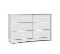 Storkcraft Crescent 6 Drawer Dresser, White