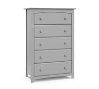 Storkcraft Kenton 5 Drawer Universal Dresser, Pebble Gray, Kids Bedroom Dresser with 5 Drawers, Wood and Composite Construction, Ideal for Nursery Toddlers Room Kids Room