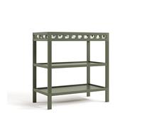 Storkcraft Morningside Changing Table (Olive) - Greenguard Gold Certified Changing Table Includes Waterproof Changing Mat, Easy Assembly in 30 Minutes, 2 Open Shelves for the