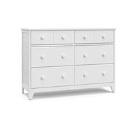 Storkcraft Moss 6 Drawer Universal Double Dresser (White) - GREENGUARD Gold Certified For Kids Nursery, Drawer Organizer, Chest of Drawers