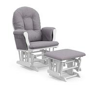 Stork Craft Custom Hoop Glider and Ottoman, White/Slate Gray Swirl