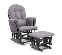 Stork Craft Custom Hoop Glider and Ottoman, Gray/Slate Gray Swirl