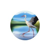 Storks In The Water Pattern Car Air Fresheners 4 Pcs Round Shape Hanging Aromatherapy Tablets Scented Fresheners For Bedroom Bathroom