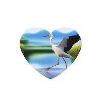 Storks In The Water Pattern Car Air Fresheners 6 Pcs Heart Shape Hanging Aromatherapy Tablets Scented Fresheners For Bedroom Bathroom