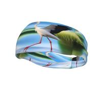 Storks In The Water Pattern Sports Sweatband Headscarf Head Bands For Women Men Suitable For Running Yoga Fitness Football