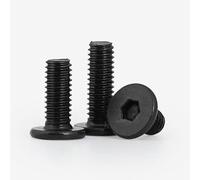 STORKY 5~50pcs/lot M2 M2.5 M3 M4 M5 M6 M8 Black Galvanized 304 Stainless Steel CM Hex Hexagon Socket Ultra Thin Flat Wafer Head Screw (Color : Black 304, Size : M3x4mm (50pcs))