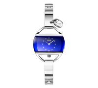 STORM Temptress Charm Lazer Blue - Sleek Edge-to-Edge Glass for a Modern Look, Delicate Heart Charm for a Touch of Elegance, Polished Stainless Steel for a Timeless and Durable Finish.