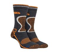 Storm Bloc 2 Pack Mens Heavy Duty Wool Blend Socks for Winter - 6-8 UK - Grey