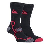 Storm Bloc 2 Pack Mens Super Soft Bamboo Trekking Hiking Socks for Boots - 6-11 UK - Black/Red