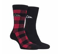 Storm Bloc 2 Pack Mens Thick Cushioned Patterned Winter Warm Thermal Boot Socks for Hiking - SBMS037BLK - 6-11 UK