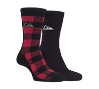 Storm Bloc 2 Pack Mens Thick Cushioned Patterned Winter Warm Thermal Boot Socks for Hiking - SBMS037RED - 6-11 UK