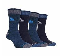 Storm Bloc 4 Pack Mens Cushion Sole Hiking Work Boot Socks - 6-11 UK - Navy Blue