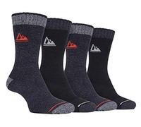 Storm Bloc - 4 Pairs Mens Cushioned Anti Blister Breathable Ribbed Hiking Socks with Arch Support (6-11 uk, SBMS033BLK)