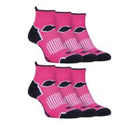 Storm Bloc 6 Pairs Bright Sport Ankle Socks KDMD Pink 4-8