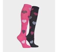 Storm Bloc Equestrian Kids Hearts Socks (2 Pack) 12-3