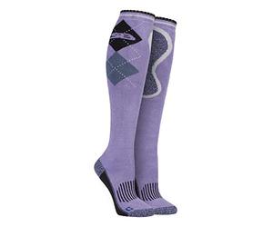 Storm Bloc - Ladies Knee High Long Argyle Padded Cotton Horse Riding Equestrian Boot Socks (4-8 uk, SBGLS009PUR)