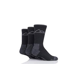 Storm Bloc Mens Luxury Boot Socks Pack of 3 Black/Grey (6-11)