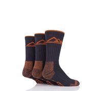 Storm Bloc Mens Luxury Boot Socks Pack of 3, Charcoal/Amber (6-11)