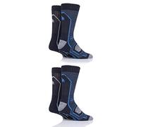 Storm Bloc Mens Technical Boot Socks Pack of 4 Navy/Blue/Turquoise 6-11