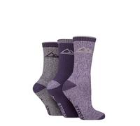 Storm Bloc Women’s Boot Socks- 3 Pack,Thick Cushioned,Outdoor, Soft, Warm, for Hiking, Walking, Casual Boots, Size 4-8 (UK, Numeric, 4, 8, Regular, Regular, Violet/Purple)