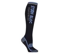 Storm Bloc Women’s Patterdale Cotton Equestrian Socks - 1 Pair, Long-Leg Riding Socks, Breathable, Cushioned, Durable Stable & Outdoor Support, Size 4-8 Logo Navy/Blue