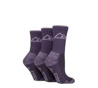 Storm Bloc Women's 3 Pair Cotton Boot Socks - Cushioned, Soft, and Breathable Crew Socks for Walking, Hiking or Outdoor Wear - Warm and Durable Fit for Boots - Size 4-8 Purple/Violet