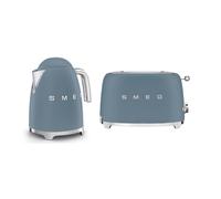 Smeg Matte Bundle Set KLF03 Kettle & TSF01 2 Slice Toaster - Storm Blue