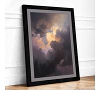 Storm Breaking Landscape Framed Wall Art Print A2 (59.4×42cm) Black, Wall Decor for Living Room, Bedroom, Office & Home, Ready to Hang, Art Gift