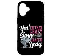 Storm Chaser Hurricane Meteorology Tornado Girl Yes! I'm Case for iPhone 16