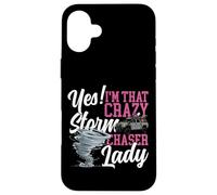 Storm Chaser Hurricane Meteorology Tornado Girl Yes! I'm Case for iPhone 16 Plus