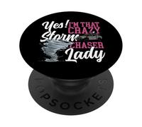 Storm Chaser Hurricane Meteorology Tornado Girl Yes! I'm PopSockets Adhesive PopGrip