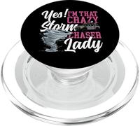 Storm Chaser Hurricane Meteorology Tornado Girl Yes! I'm PopSockets PopGrip for MagSafe