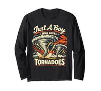 Storm Chaser Hurricane Meteorology Tornado Kids Just A Boy Long Sleeve T-Shirt