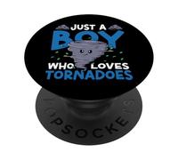 Storm Chaser Hurricane Meteorology Tornado Kids Just A Boy PopSockets Adhesive PopGrip
