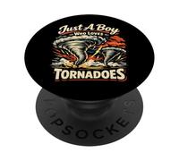 Storm Chaser Hurricane Meteorology Tornado Kids Just A Boy PopSockets Adhesive PopGrip