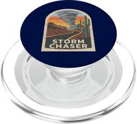 Storm Chaser Retro Colors HurricaneTornado Weather Watcher PopSockets PopGrip for MagSafe