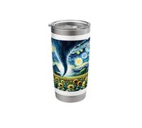 Storm Chaser Tornado Sunflower Field Van Gogh Starry Night Stainless Steel Insulated Tumbler
