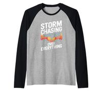 Storm Chasing Over Everything Tornado Hunter Raglan Baseball Tee
