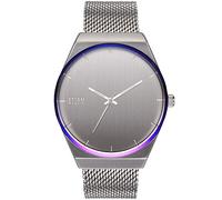 STORM CIRERO Silver Men's Watch with Large Chunky dial, Lazer Coloured Rim and Adjustable Thick mesh Strap