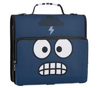 Storm Cloud Anxious Look 1.5-Inch 3-Rings Organizer Binder with Shoulder Strap Waterproof Zippered Portfolio for School and Office