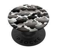Storm Cloud Camo Monochrome Abstract Mood Artwork Design PopSockets Adhesive PopGrip