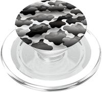 Storm Cloud Camo Monochrome Abstract Mood Artwork Design PopSockets PopGrip for MagSafe