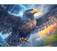 Storm Cloud Sea Bald Eagle 1000 Pieces Jigsaw Puzzles Vibrant Fantasy Animals For Men Educational Decompression Adults Anxiety Memory Care Mothers Valentines Premium Cardboard 1000 PCS/75x50cm
